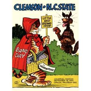 : Historic Game Day Program Cover Art   CLEMSON (H) VS NORTH CAROLINA 