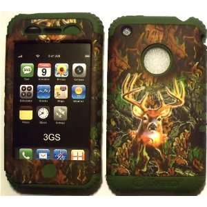  Camo Deer on Sage Silicone for Apple iPhone 3G 3GS Hybrid 