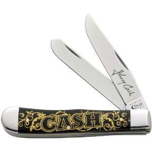 Case Johnny Cash Trapper Black Synthetic Handle 4 1/8 (2254 SS 