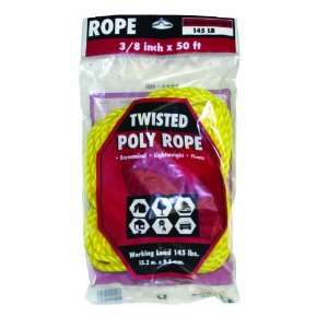 Rope King TP 3850YB Twisted Poly Rope   Yellow / Bagged   3/8 inch x 