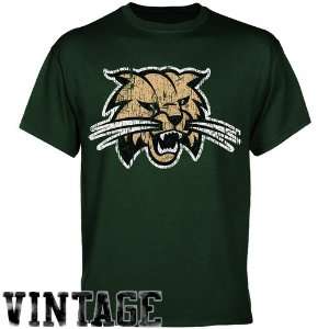  NCAA Ohio Bobcats Forest Green Distressed Logo T shirt 