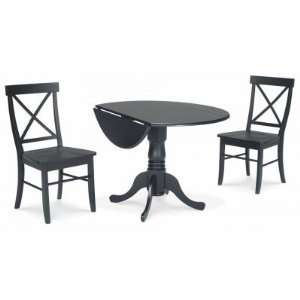  International Concepts 42 Inch Dual Drop Leaf Table with 2 