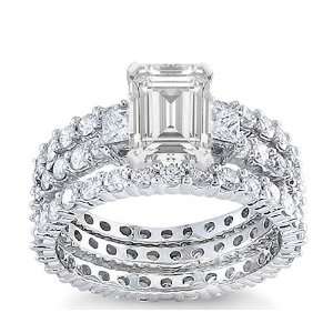   Diamond Eternity Bridal Set in 18k Gold 1.00 Carat GIA Certified