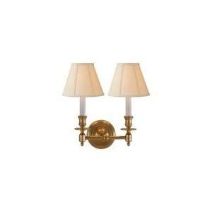  Studio Double French Sconce in Hand Rubbed Antique Brass 