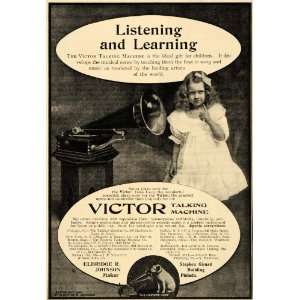1901 Ad Eldridge R Johnson Victor Talking Machine Phonograph Nipper 