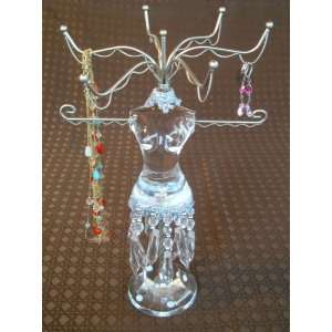  Dress Form with Drops Jewelry Holder Organizer   Clear 
