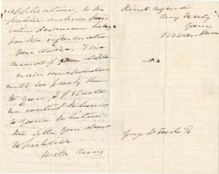 Martin Van Buren SIGNED ALS 1857 Letter NEW YORK  