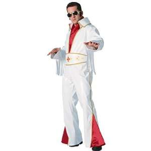    Elvis Presley White Vinyl Rock Star Costume M, L: Toys & Games