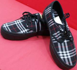   Size 5.5 ( SCBK8 9 ) PAITYN Black Plaid Fashion Sneakers Shoes  