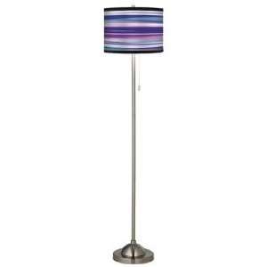  Giclee Purple Neon Brushed Nickel Pull Chain Floor Lamp 
