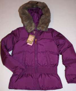 NWT Girls Juicy Couture Purple Hooded Down Coat 10  
