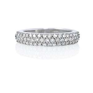 18k White Gold Diamond and Platinum Wedding Band Ring  