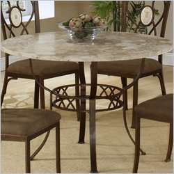 Hillsdale Brookside Stone Top Round Dinette Ivory Finish Dining Table 
