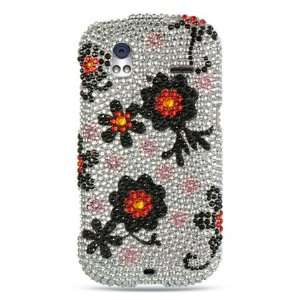   Silver w/ Black Daisy with Screen Protector Cell Phones & Accessories