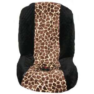   Car Seat Cover   Joey Giraffe Black Minky Toddler Car Seat Cover Baby