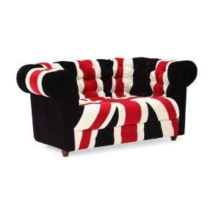    Zuo Union Jack Love Seat, Red/White and Black: Home & Kitchen