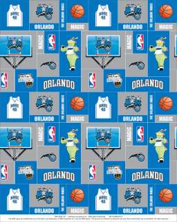 Orlando Magic NBA Pro Basketball Print Fleece Fabric  