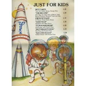  Wags Kids Spacemen & Rocket Ship Menu with Crayon 