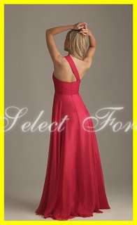 2012 Spring One Shoulder Chiffon Red Long Evening Party Cocktail Prom 