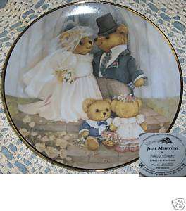 Franklin Mint Collectors Plate Bears Just Married NICE  