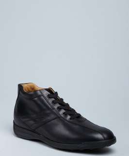Tods black leather dressy sneakers   