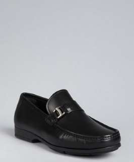 Salvatore Ferragamo black leather Gerolamo buckle detail loafers 