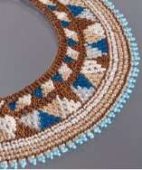 style #309421801 beige and blue beaded Paradise necklace