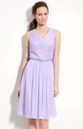 Donna Morgan Belted Ruched Chiffon Dress $158.00