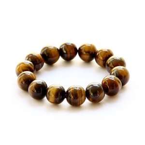    14mm Tiger Eye Beads Buddhist Bracelet for Meditation: Jewelry