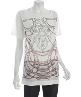 Gucci white sheer cotton knight graphic t shirt   