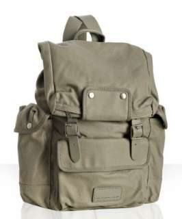 Marc by Marc Jacobs faded army green shiny canvas Arthur backpack 