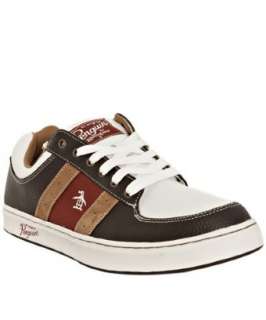 Original Penguin dark brown leather Jingle sneakers   up to 