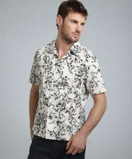 Paul Smith PS black floral button front shirt  