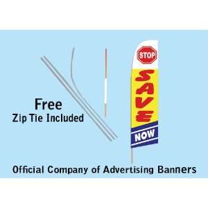  Stop Save Now Swooper Feather Flag: Office Products