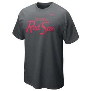  Red Sox Charcoal Heather Nike Slidepiece T Shirt