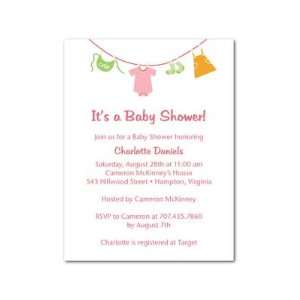  Baby Shower Invitations   Cute Clothes: Medium Pink By Sb 