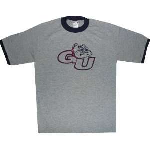    Gonzaga University Bulldogs Gray Ringer Shirt: Sports & Outdoors