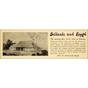 1913 Ad Scituate Yacht Club Massachusetts Bay Egypt   Original Print 
