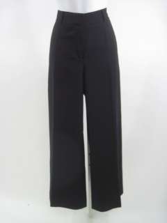 OSCAR DE LA RENTA Black Wool Wide Straight Pants Sz 2  