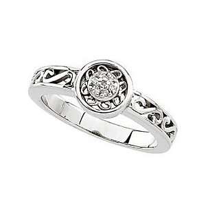   Weight Diamond Filigree Gold Ring set in 14 kt White Gold(6) Jewelry