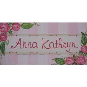  Shabby Pink Chic Rose Personalized Name Sign: Home 