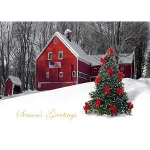 Patriotic Barn Holiday Cards 