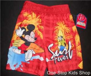 MICKEY MOUSE 24 Mo 2T 3T 4T 5T Bathing Suit SWIM TRUNKS Shorts GOOFY 