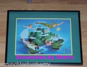 Disney Store Peter Pan Lithograph Framed Gold Seal  