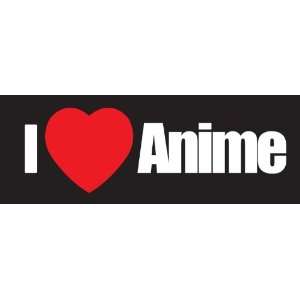  I Heart Anime Sticker Decal. White and Red: Everything 