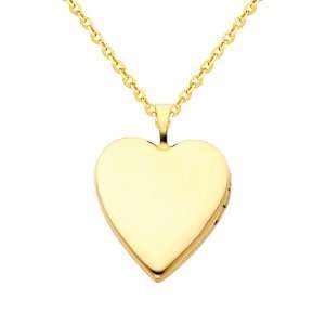 Pendant (0.8 Inches or 20mm) with Yellow Gold 1.6mm Side Diamond cut 