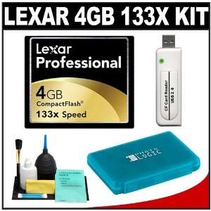  Lexar Professional 4GB 133x CompactFlash Card + USB Reader 