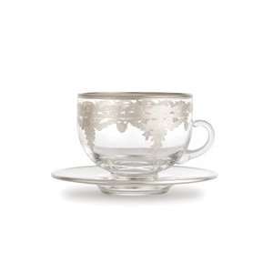  Arte Italica Vetro Silver Coffee Cup & Saucer: Kitchen 