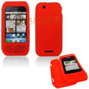 Red Soft Silicone Gel Skin Cover Case for Motorola Cliq MB200 [Beyond 