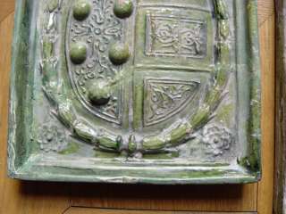 German Pottery Stove Tiles Coat of Arms? Circa 1700  